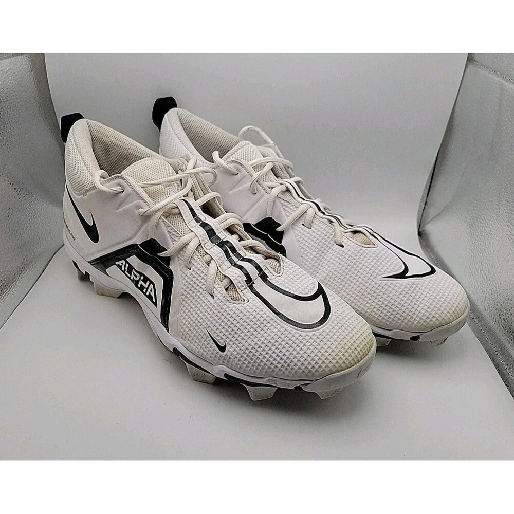 Nike Alpha Menace 3 Shark White Low Top Men's Football Cleats CV0582-100 Sz 11½
